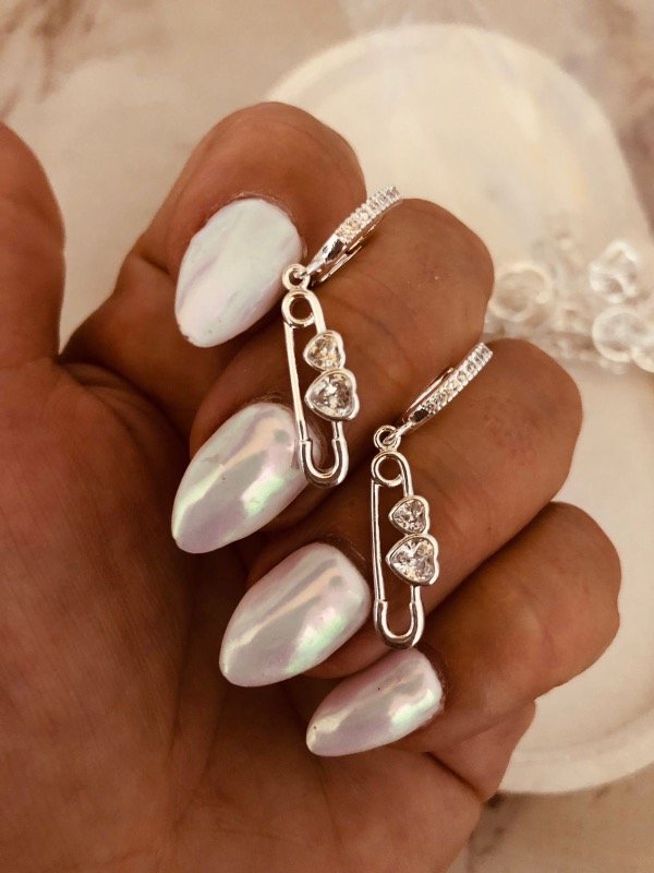 Producto - Huggies Alfileres Love micropave Plata 900 1198