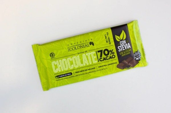 Producto - Tableta Colonial 70 Cacao Con Stevia x 100gr
