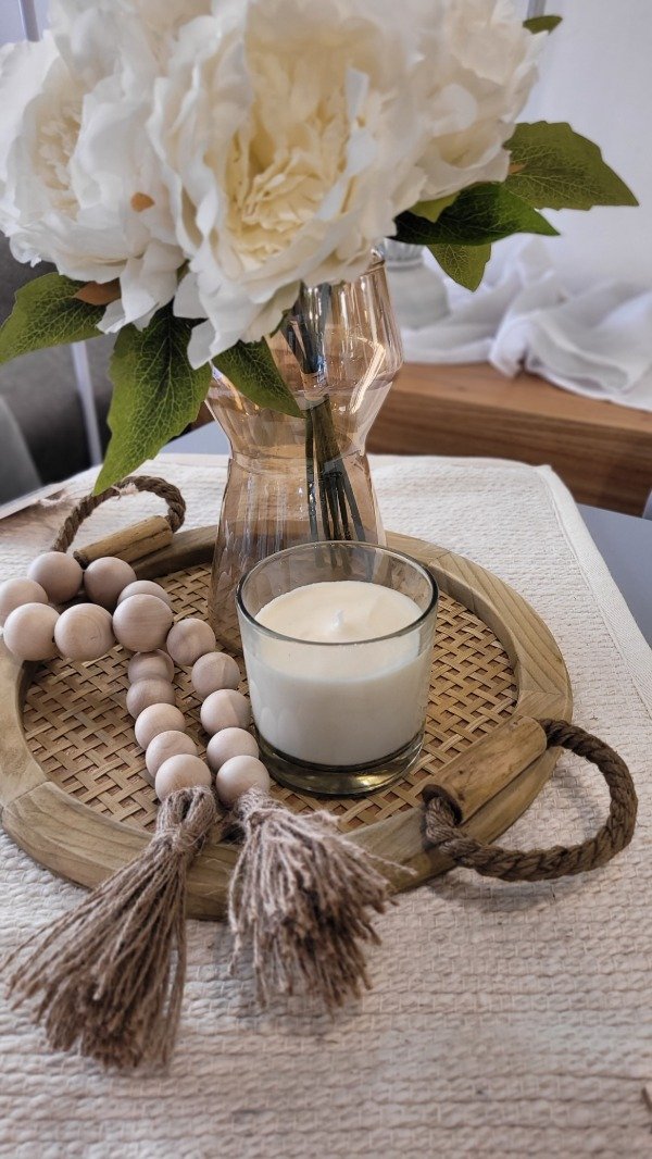 Producto - Bandeja Grace Round madera y ratán M