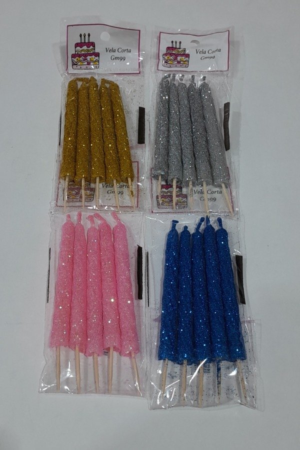 Producto - VELAS x5 TORNEADAS C/GLITTER