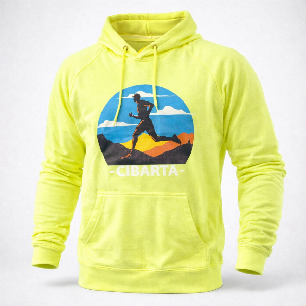 Producto - Canguro CORREDOR Cibarta AMARILLO FLUO algodon Rustico logo pecho