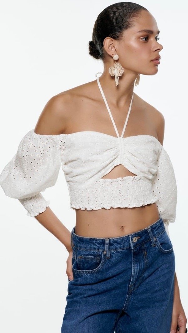 Producto - Top bordado perforado Zara