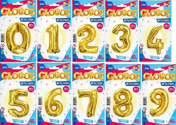 Producto - GLOBO METALIZADO CHICO DE NUMEROS DORADO (ELEGIR PRODUCTO)