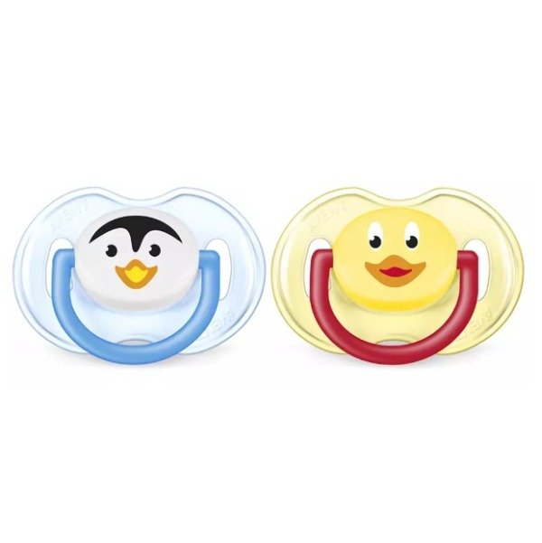 Producto - Kit 2 Chupetes ANIMALES Classic con tapa y estuche AVENT NENE. 0-6m.