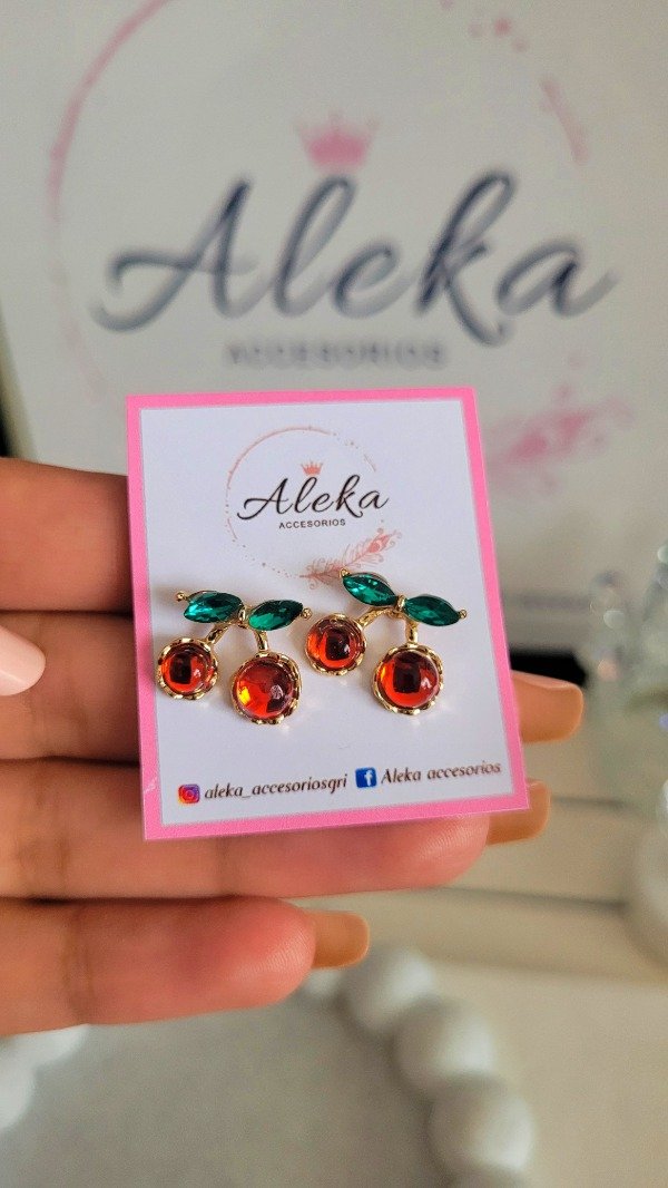 Producto - Aros cerezas dorado
