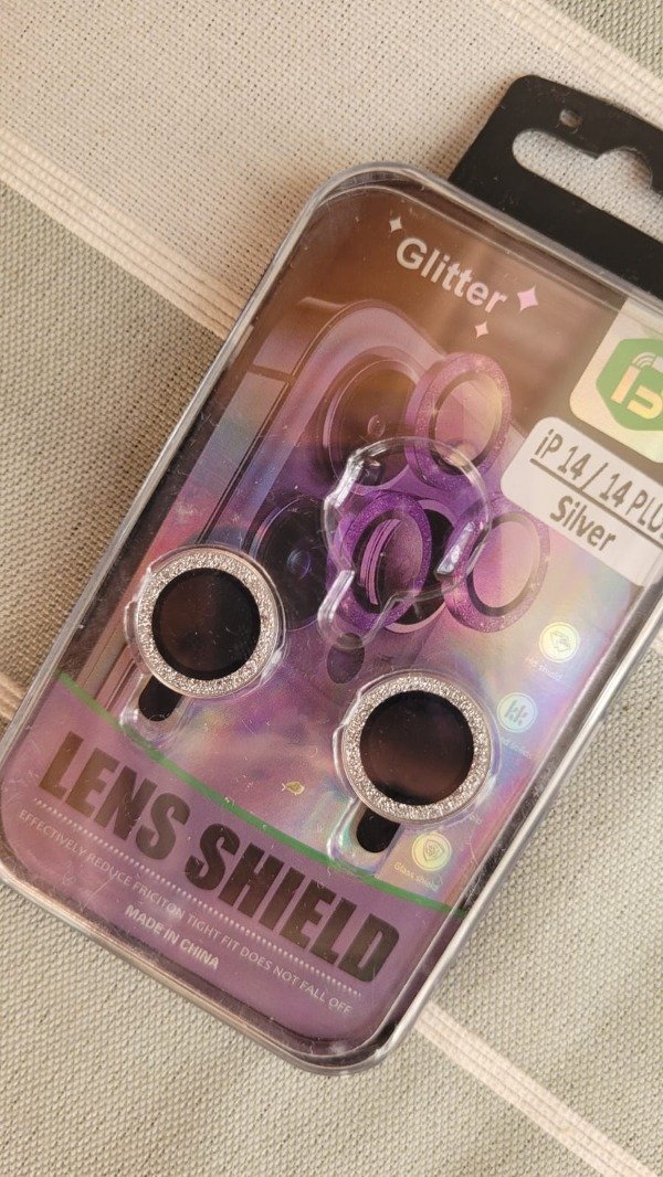 Producto - Iph 14 / iph 14 plus protector de camara brillo plateado