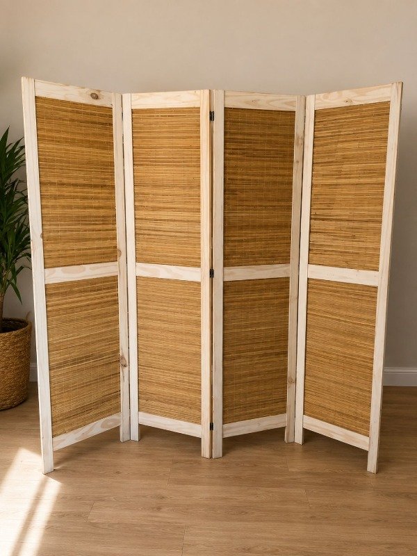 Producto - Biombo Separador De Ambientes Recto Con Bases 4 Hojas!!