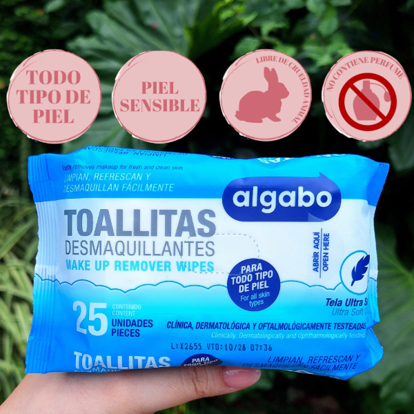 Producto - Toallitas Desmaquillantes - 25 unidades - Algabo Algabo