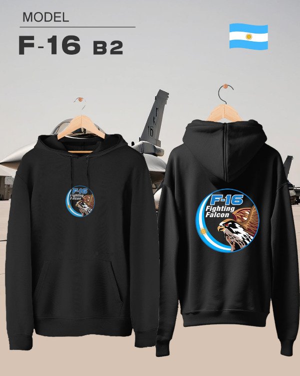 Producto - Buzo Canguro F-16 Fighting Falcon - Negro