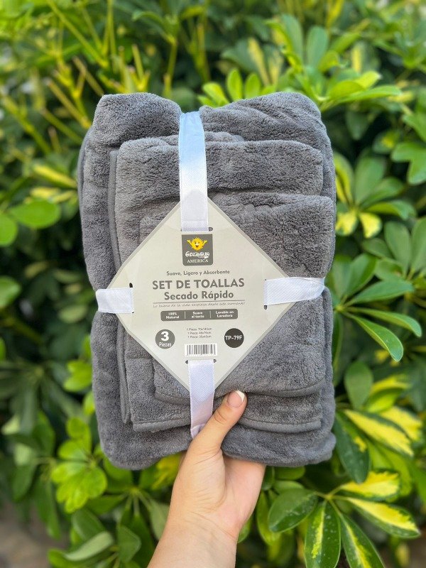 Producto - toallon 3 piezas liso gris