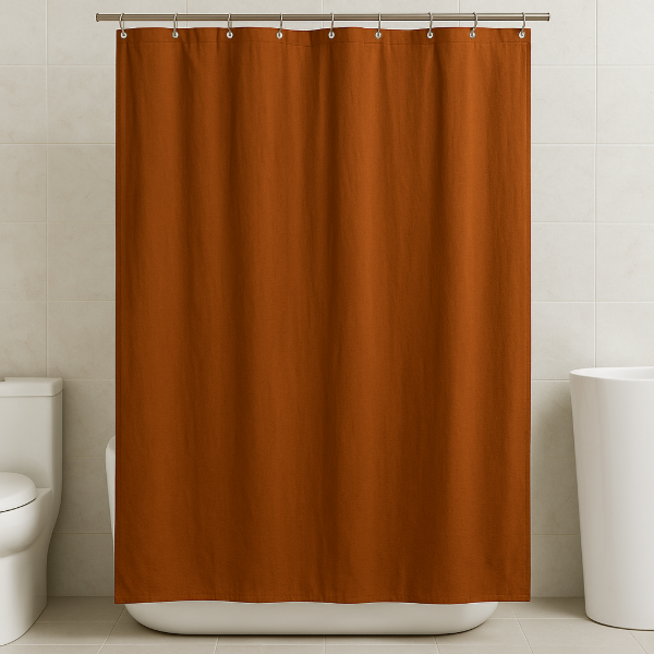 Producto - Cortina de baño en gasa CANELA