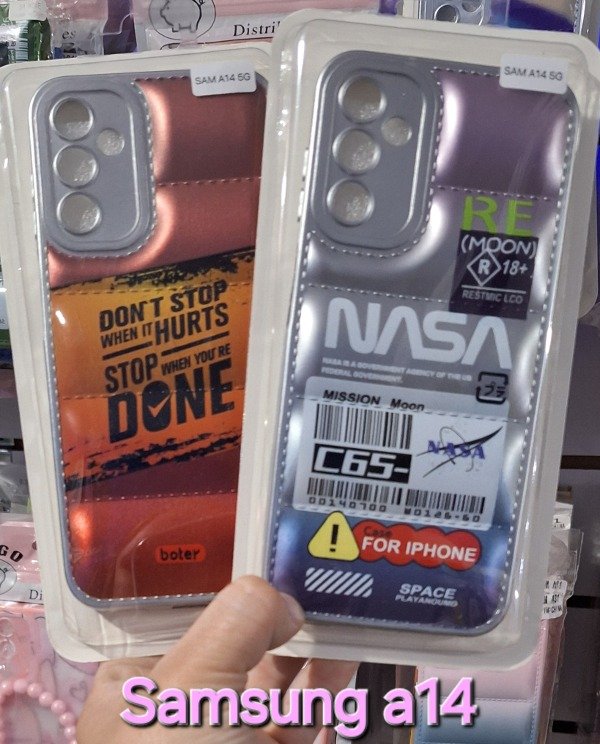 Producto - Fundas puffer diseño metalizadas. Samsung a14
