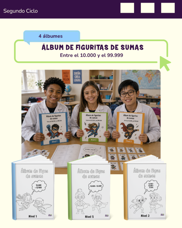 Producto - ÁLBUM DE FIGUS DE SUMAS ENTRE EL 10.000 Y EL 99.999
