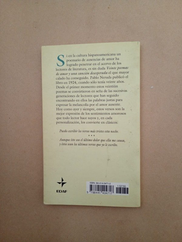 Producto - Veinte poemas de amor y una canción desesperada - Pablo Neruda - Edaf 2000 - 1