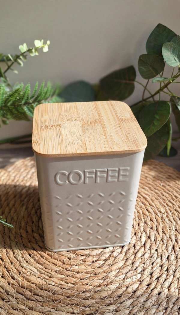 Producto - LATA CUADRADA TAPA BAMBOO GREY COFFEE - 0
