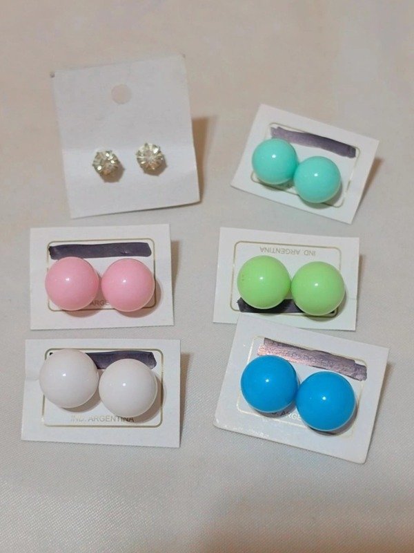 Producto - Aros perla con strass colores