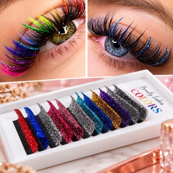 Producto - Pestañas pxp con glitter