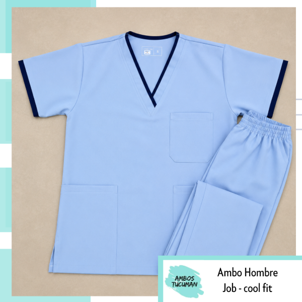Producto - Ambo Job Celeste detalle Azul