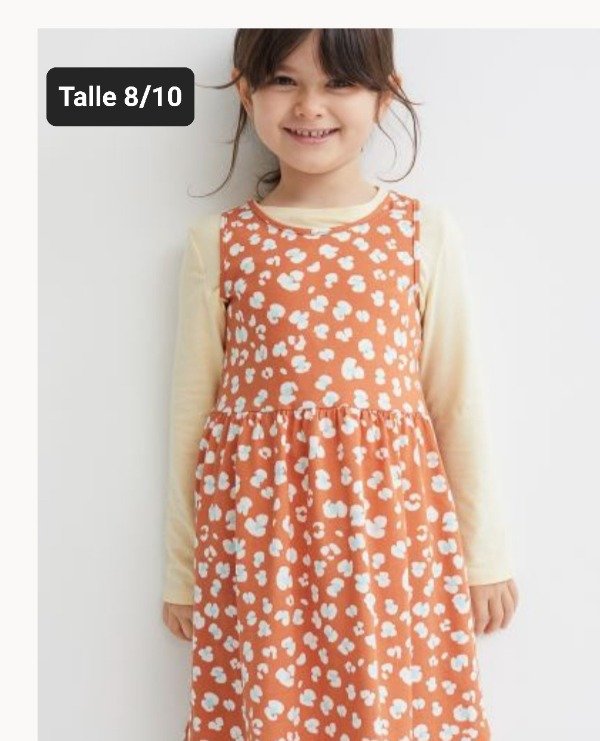 Vestido  algodon HyM talle 8/10 print