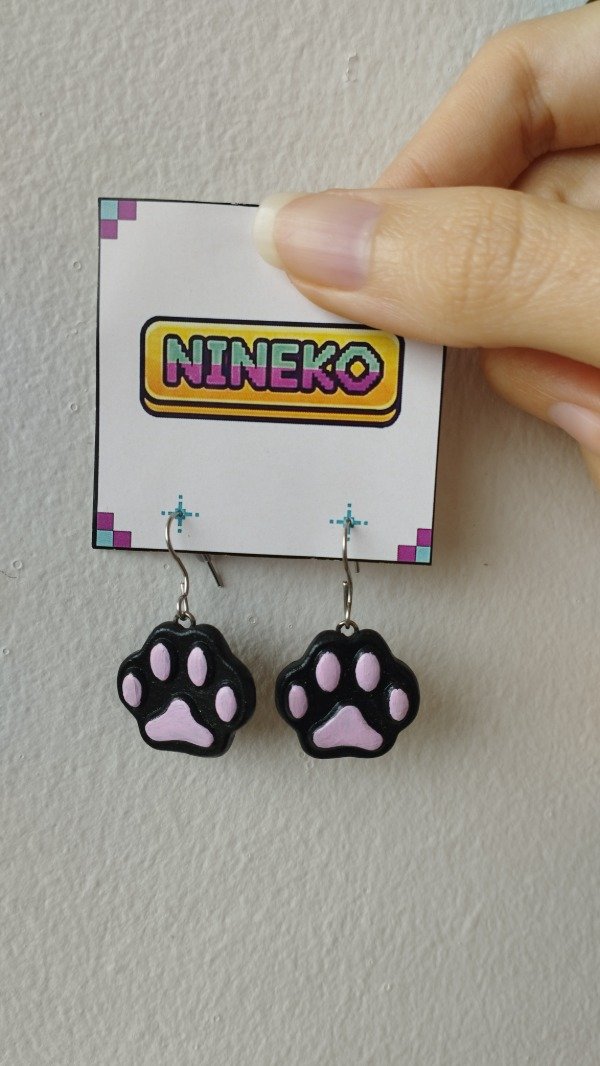Producto - Aros patita gato negra - 2