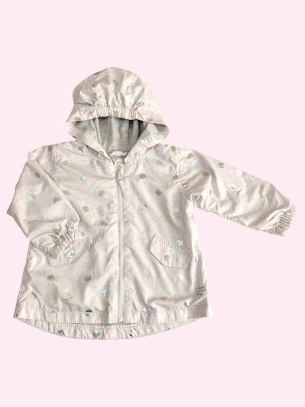 Producto - Campera rompevientos gris claro con lunares plateados Mimo 18/24 meses