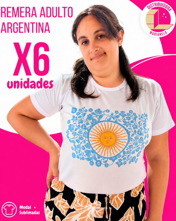 Producto - Remera Adulto con estampas Argentina - Pack x6