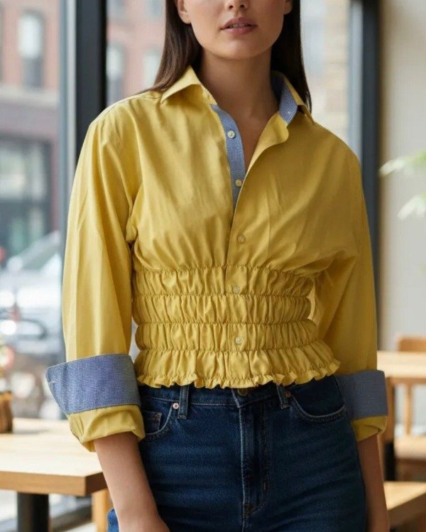 Producto - Camisa Fruncida Amarilla