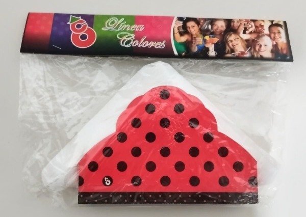 Producto - Servilletero con servilletas rojo con lunares