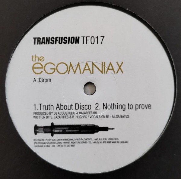 Producto - THE EGOMANIAX Truth About Disco Vinilo 12 UK 1999 Deep House