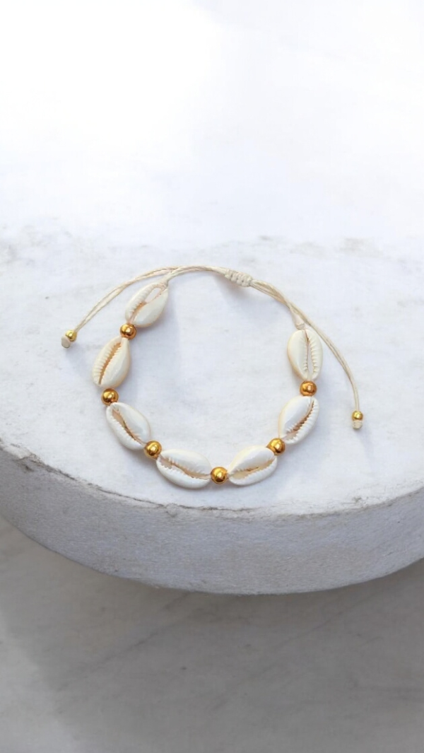 Producto - Tobillera Buzios acero dorado