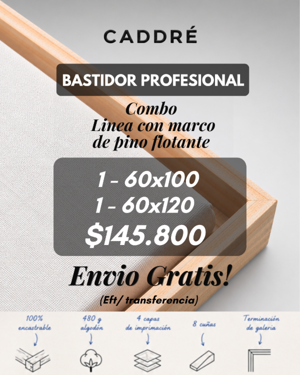 Producto - Combo 2 con marco de pino desmontable - 0