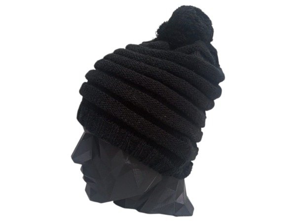 Producto - GORRO Morley horizontal c/pompón NEGRO