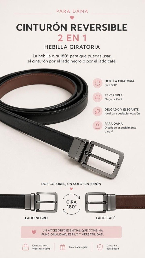 Producto - Cinto reversible mujer - 0