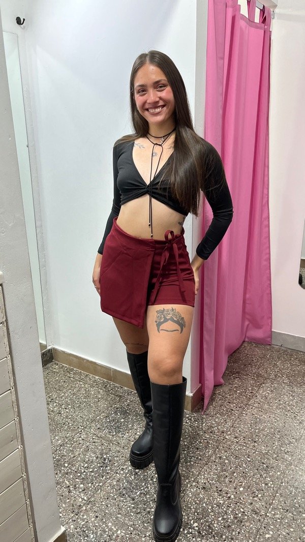Producto - Skort bordo creep