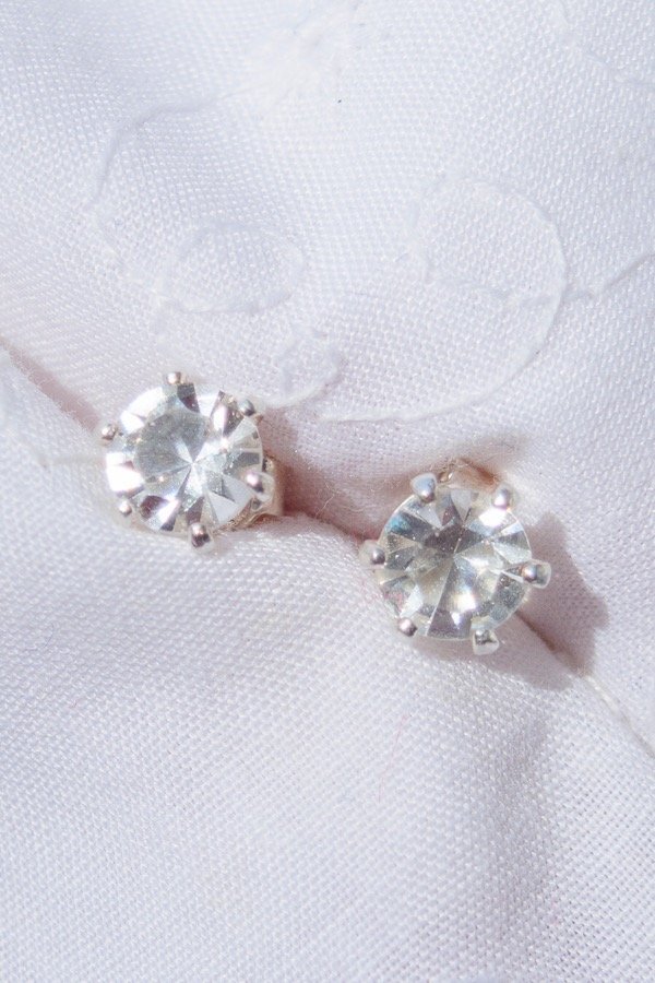 Producto - Aros Cubic Blanco engarzado - Plata 925