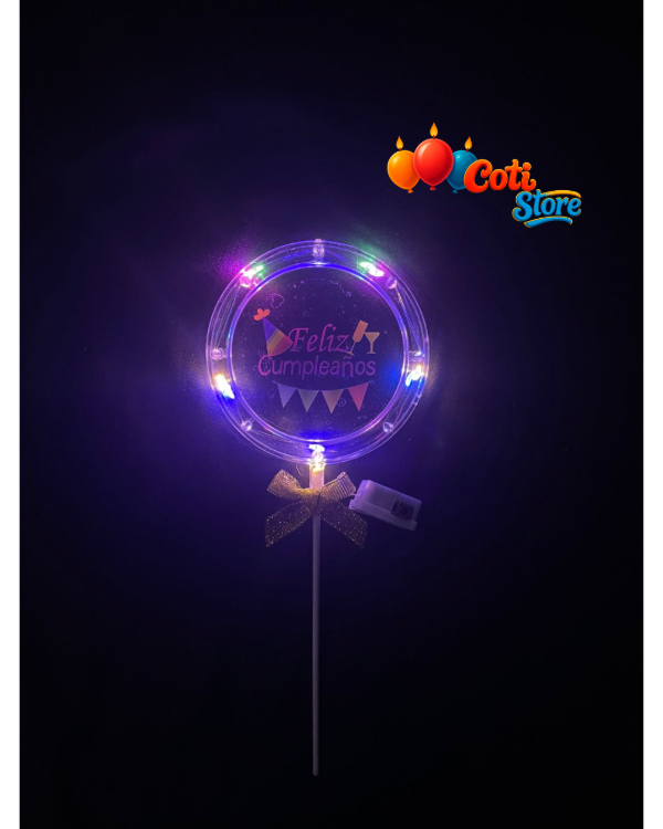 Producto - Topper FELIZ CUMPLEAÑOS con luz led