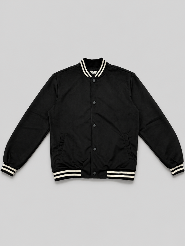 Producto - CAMPERA BOMBER UNIVERSITARIA NEGRA - 0
