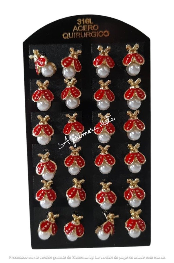 Producto - Aros vaquitas de san antonio c/par