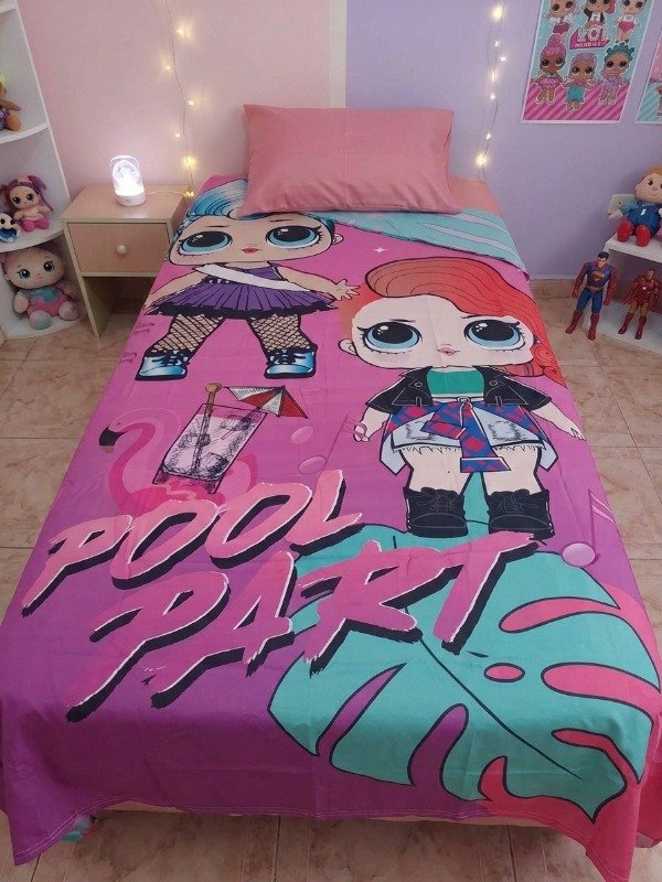 Producto - OFERTA! Juego de Sábanas Infantil 1 1/2 Pl Diseño "LOL"