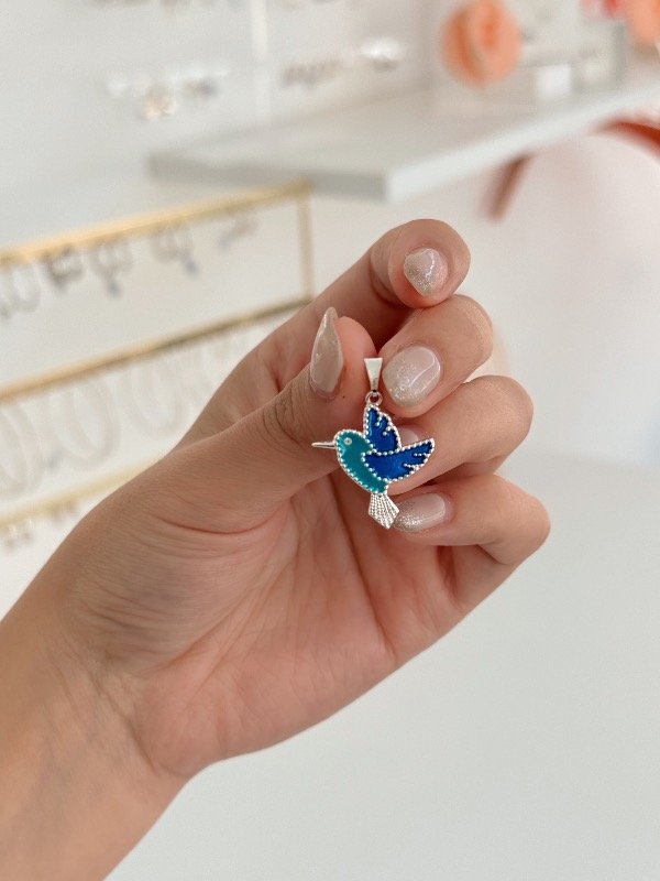 Producto - Dije colibri esmaltado