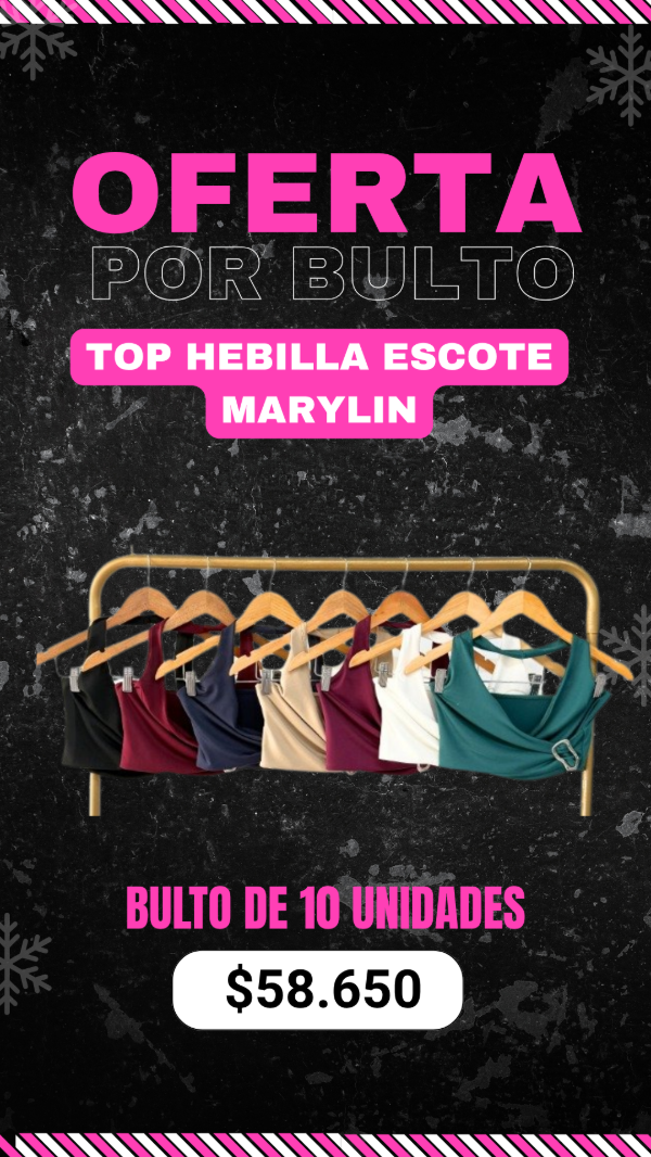 Producto - Top hebilla con escote cuello marylin x Bulto