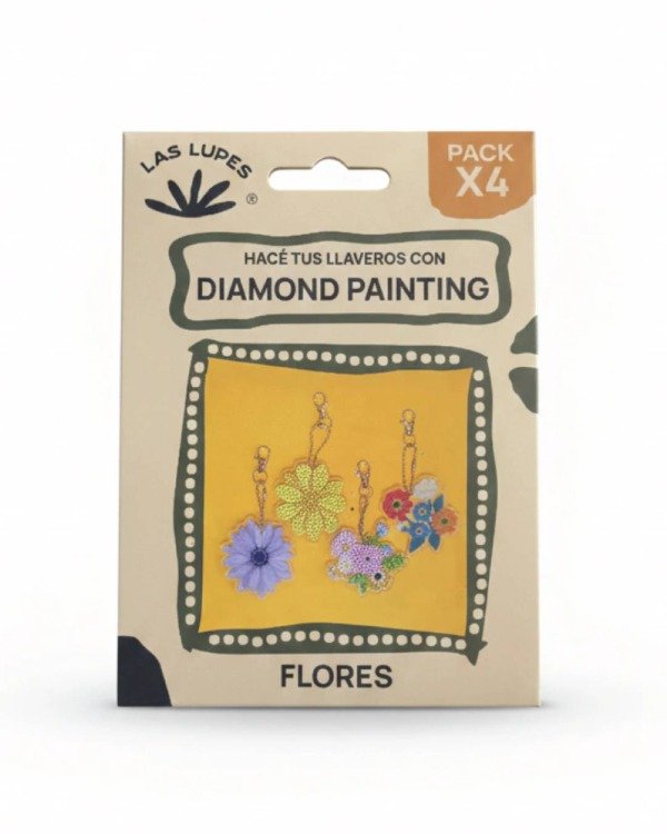 Producto - Kit Diamond Painting Llaveros Pack X4 Flores O Safari