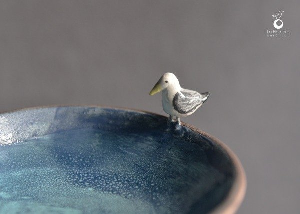 Producto - Alhajero y Cuenco de Cerámica Modelado a Mano con Gaviota - 0