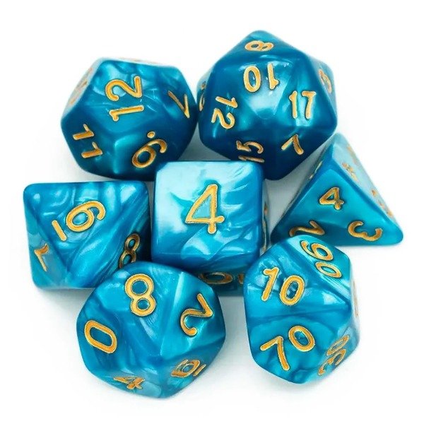 Producto - SET DE 7 DADOS TURQUEZA