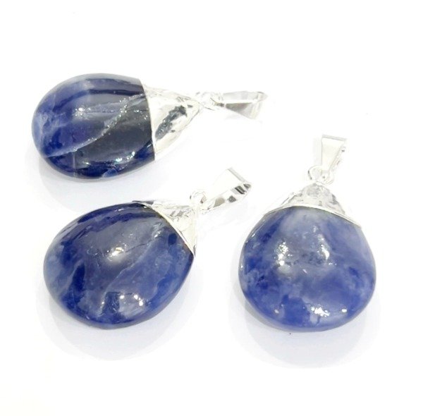 Producto - Dije gota con baño de plata de sodalita