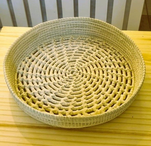 Producto - Bandeja Circular labrada fibra natural