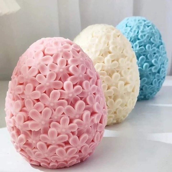 Producto - Molde silicona huevo texturado flores - 9