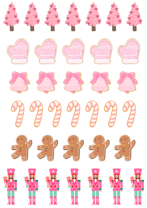 Producto - Imprimible stickers navidad rosa