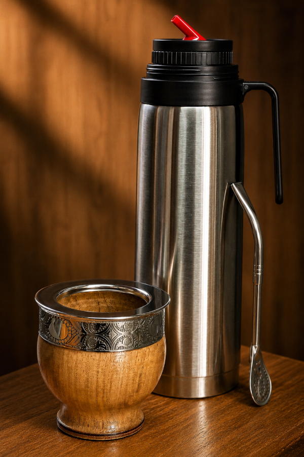 Producto - Combo Mate Imperial Algarrobo Seleccionado + Termo Media Manija + Bombilla - 6