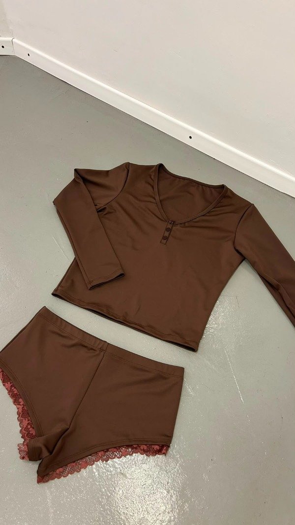 Producto - Pijama Cute camiseta y culotte choco